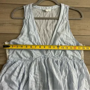 Anthropologie Floreat Loved By Cotton Silk Sleeveless Light Blue Lace Slip Dress thumbnail 10