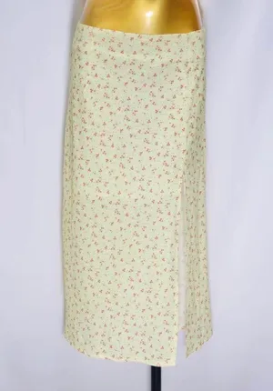 PRINCESS POLLY Lily Yellow Floral Midi Skirt w/ Slit thumbnail 6