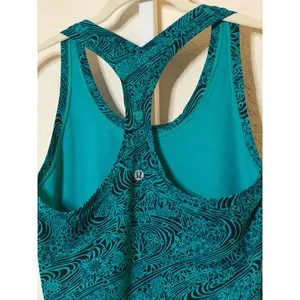 Lululemon Women Kitakami Viridian‎ Green Black CRB Cool Racerback II Tank Sz 2 thumbnail 3