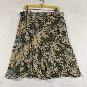 Jaclyn Smith L Abstract Gored Midi Skirt Olive Green Earthy Goblin Fairy Grunge thumbnail 5