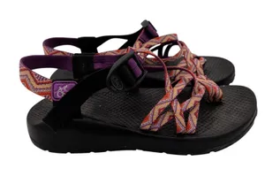 Chaco‎ Z2 Classic Sandals Womens Black Purple Orange Chevron Vibram Made in USA thumbnail 1