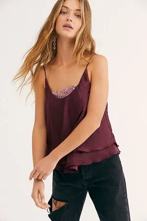 Free People Turn It On Sequin Cami Top Size S. B11 thumbnail 1