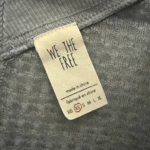 Free People We‎ The Free South Side Waffle Knit Thermal Charcoal Gray Sz XS thumbnail 9