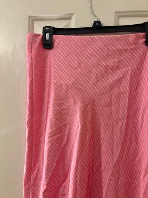 ZARA Striped Satin Midi Skirt thumbnail 3