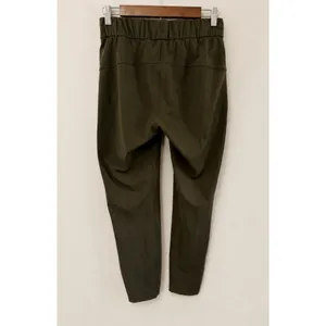 Lululemon On the Fly 7/8 Pant Dark Olive Green Luxtreme Drawstring Trousers Sz 4 thumbnail 4