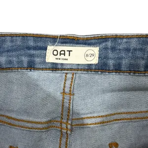 OAT New York‎ High Rise Wide Leg Cropped Jeans Frayed Hem thumbnail 3