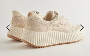 Dolce Vita “Dolen” Platform woven Cream Sneakers with textured fabric size 7.5 thumbnail 2