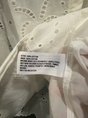Roller Rabbit X Target Long Sleeve Eyelet Embroidered Collared Mini Shirtdress White thumbnail 9