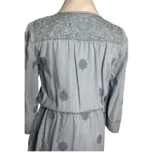 Anthropologie Holding Horses Chambray Embroidered Mini Dress XS thumbnail 5