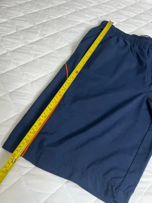 VTG Y2K Nike Mens Navy Blue Athletic Shorts Size L Gray Tag Orange Swoosh Retro thumbnail 5