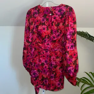 For Love & Lemons‎ Lauren Long Sleeve Mini Dress Size XS Hot Pink Floral thumbnail 6