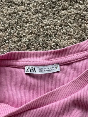 ZARA Pink Ruffle Top Short Sleeve thumbnail 2