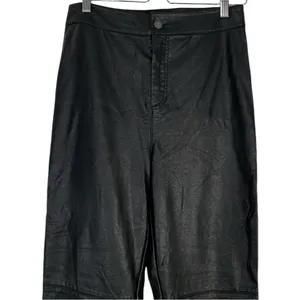 Free People Faux Leather High Waist Flare Leg Pants Size 8 thumbnail 3