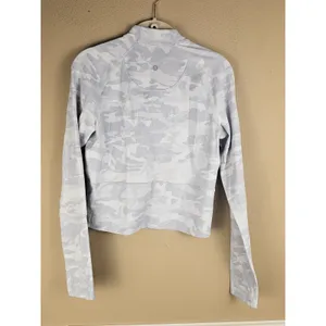 Lululemon Womens Inognito White Snow Camo Pace Pursuit Half Zip Pullover Small thumbnail 2