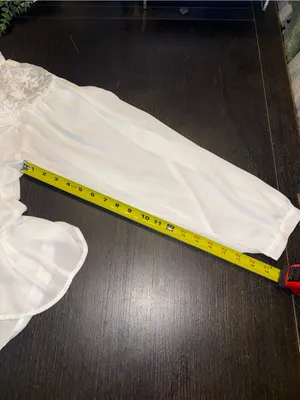 Eilly Bazar White Lace Yoke Boho Blouse Romantic Victorian Peasant Size M thumbnail 6