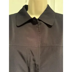 London Fog Black Trench Coat Women’s M Belt Rain Jacket Classic Chic Dark Gothic thumbnail 2