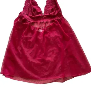 Victoria’s Secret Red Embroidered Adjustable Halter babydoll SZ S # 1611 thumbnail 4