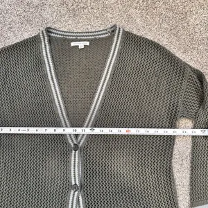 American Eagle Women's Green Open Knit Varsity Button Long Cardigan thumbnail 11