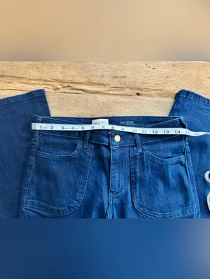 NEW Pilcro The Icon Low Rise Flare Jeans in Dark Blue~ Size 28 thumbnail 7