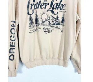 Urban Outfitters Crater Lake Overdyed Crew Neck Sweatshirt Small Yellow Oregon thumbnail 11
