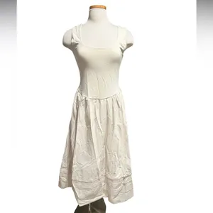 J.Crew Drop-waist mixy dress in natural/Ivory color Size Medium NWT thumbnail 2