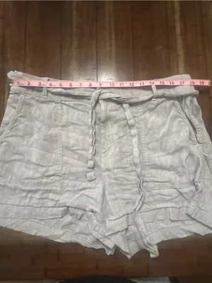 Lou & Grey paper bag shorts linen blend size XL thumbnail 5