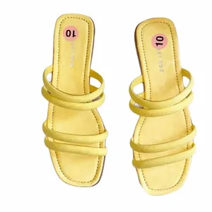 NWT Rocket Dog Double Strap Flat Sandal 10 Slip On Slide Yellow thumbnail 2