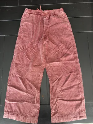 American Eagle Outfitters Wide-Leg Corduroy Pants in Dusty Rose thumbnail 1