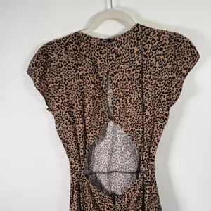Reformation‎ Lena Leopard Print Open Back Mini Dress Tan Black Slit Womens 2 thumbnail 8