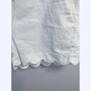 J.Crew White Scalloped Hem Linen Cotton Blend Shorts Women Sz. 4 Nautical Preppy thumbnail 5