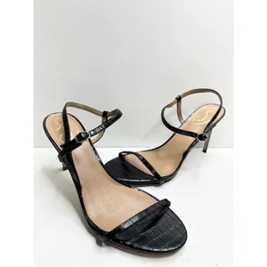 Sam Edelman‎ Sandals Womens Size 9 Black Croc Embossed Faux Leather Dara Heels thumbnail 2