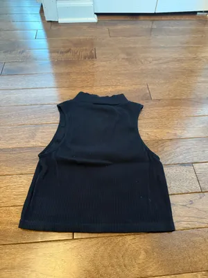 Zara Black Ribbed Tank Top thumbnail 2