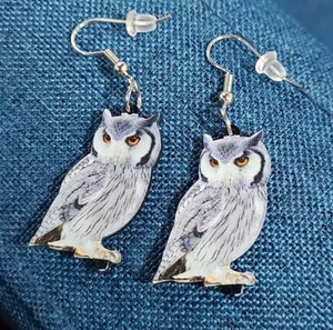 Owl earrings Harry Potter Hedwig Acrylic Bundle Me Unique Gift Dark Academia NEW thumbnail 1