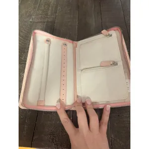 Travel Jewelry Organizer‎ Pink Croc Zipper Closure thumbnail 4