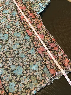 Urban Outfitters Women’s Pink Blue Floral Mesh Festival Top‎ Small thumbnail 8