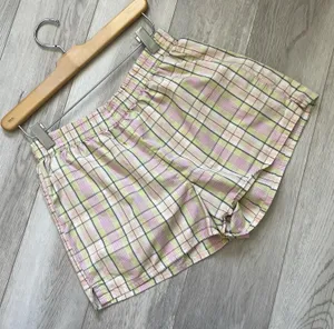 Sunday Best Shorts aritzia cotton plaid pull on womens Green Pink (small) lounge thumbnail 1