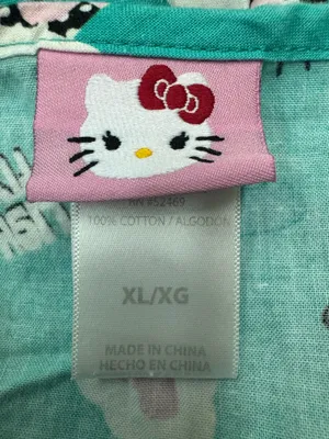 Hello Kitty Short Sleeve V-Neck Scrub Top Size X-Large thumbnail 4