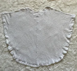 Velvet By Graham And Spencer Poncho Butterfly Sleeve Knit Pullover Cream M thumbnail 3
