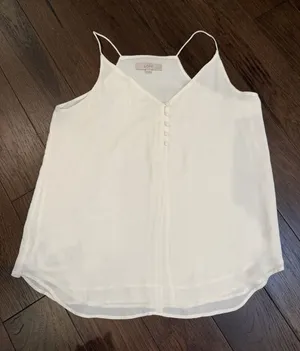 LOFT Cream Silk-Feel Spaghetti Strap Cami Size Large Petites - C30-141 thumbnail 1
