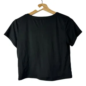 Olivia Rae Black V-Neck Cropped Short Sleeve T-Shirt S‎ thumbnail 3