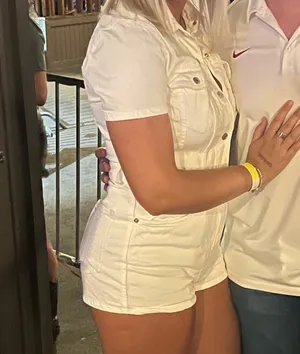 Zara White Denim Romper thumbnail 2