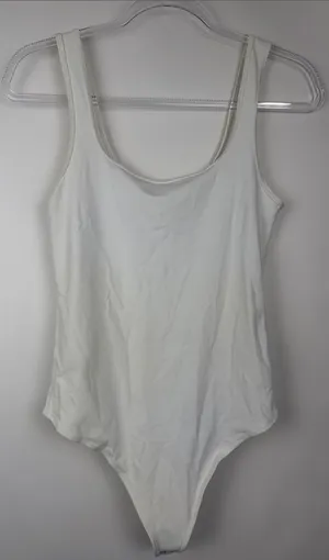 Abercrombie Soft AF Collection White Tank Sleeveless Bodysuit Size Medium thumbnail 1