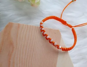 Hand Made Adjustable Bracelet Orange thumbnail 5