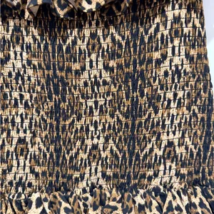 Bebe ditsy cheetah smocked Print Ruffle Maxi Dress‎ size medium thumbnail 2