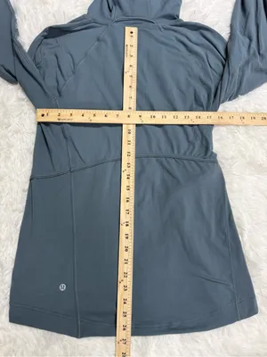Lululemon Warm Stabilizer 1/2 Zip Hoodie Rulu Blue Gray Size 8 thumbnail 7