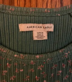 American Eagle Outfitters Ribbed Floral Baby Tee thumbnail 4