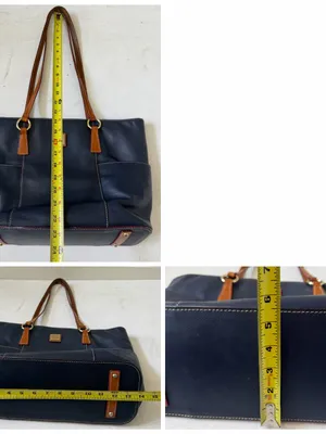 Dooney & Bourke Navy Blue Leather Lexington Shopper Tote Shoulder Bag thumbnail 12