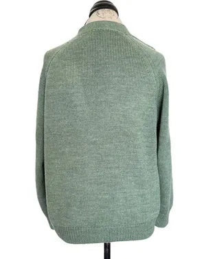 Green Women’s Cardigan Sweater Size Large Button Chunky Knit Grandmacore Spring thumbnail 2