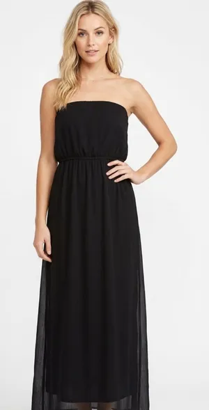FOREVER 21 Small strapless black prom dress thumbnail 1