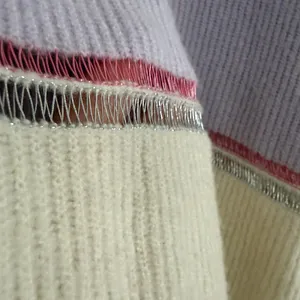 FOR LOVE AND LEMONS Arielle Puff Sleeve Color Block Striped Sweater Medium thumbnail 4